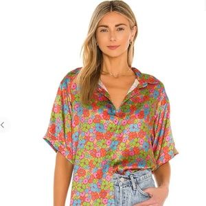 Frankies Bikinis Fifi Silk Toppink- Groovy S